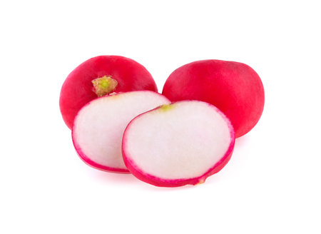 Small garden radish isolated on white background cutoutの写真素材