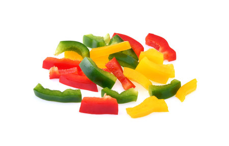 Sliced pepper isolated on white background