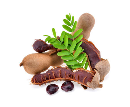 Sweet tamarind isolated on white background.の写真素材
