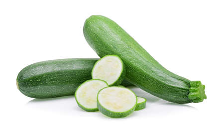 zucchini isolated on white backgroundの写真素材