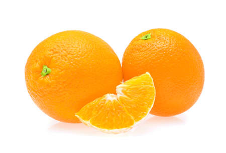 Orange fruit isolated on white backgroundの写真素材