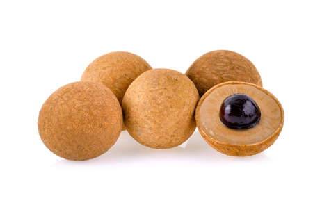 fresh longan isolated on white backgroundの写真素材