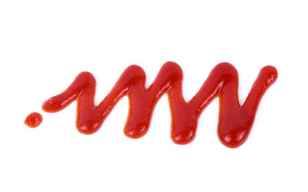 tomato sauce isolated on white backgroundの写真素材