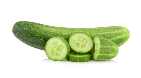 cucumber isolated on white backgroundの写真素材