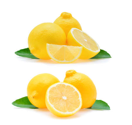 lemon isolated on white backgroundの写真素材