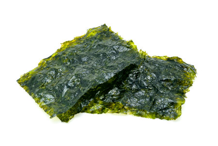 Dried seaweed isolated on the white background.の写真素材