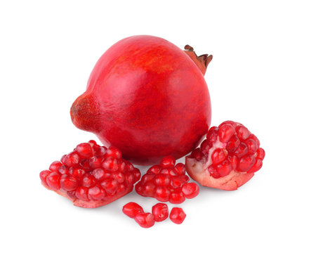 pomegranate isolated on white backgroundの写真素材