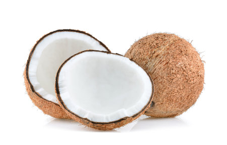 coconuts isolated on the white backgroundの写真素材