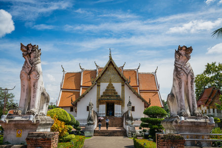 Wat Phumin with Beautiful Sky, Nan Thailandの写真素材