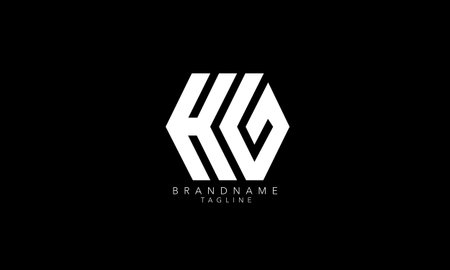 Alphabet letters Initials Monogram logo KG, GK, K and Gのイラスト素材