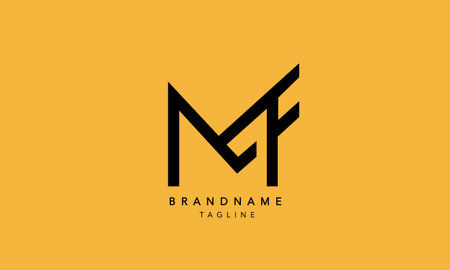 Alphabet letters Initials Monogram logo MF, FM, M and Fのイラスト素材