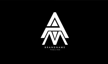 Alphabet letters Initials Monogram logo AM, MA, A and Mのイラスト素材