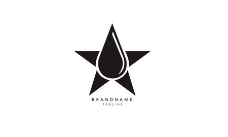 Abstract Drop logo with star, Water, Oil Droplet templateのイラスト素材