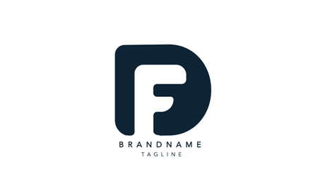 Alphabet letters Initials Monogram logo DF, FD, D and Fのイラスト素材