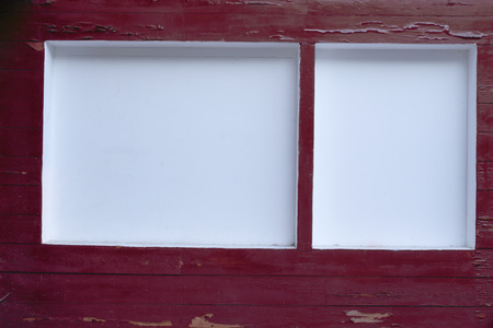 wooden frames with white backgroundの写真素材