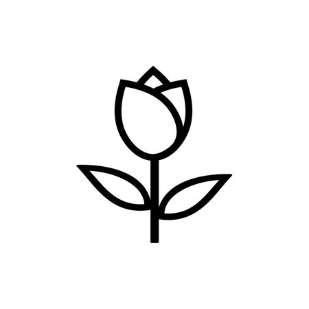 Tulip flower Icon Stock Illustration Vector Logo Illustration Or Tulip Flower Silhouetteのイラスト素材