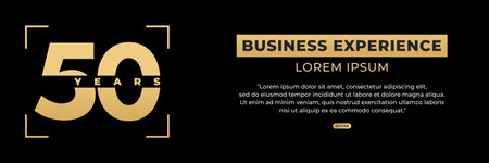 50 years in business or best number 50 vector isolated on black background. The best Simple vector design of number 50 or 50 years in business. For needs related to experience.のイラスト素材