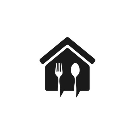 Home Cooking Icon or Home Made Cooking Icon Vector Isolated. Best Home Cooking icon for food product, print design, restaurant icon, and more about Home Made Cooking.のイラスト素材