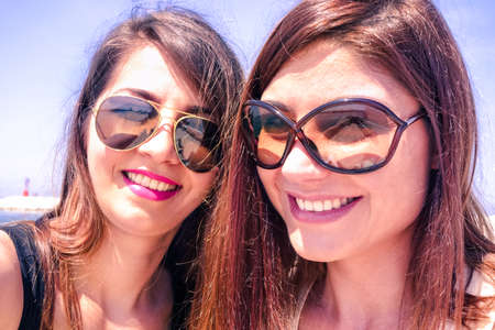 Concept of friendship and fun with new trends and technologyの写真素材