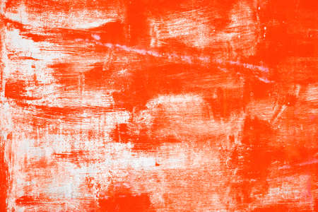 Red rusty panel background with white brush strokes - Grunge autumn colours weathered  metal boardの写真素材