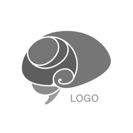 Grey brain for logo or mascotのイラスト素材
