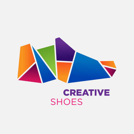 Abstract flat shoes for logo or mascotのイラスト素材