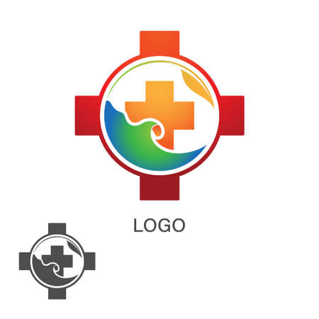 Ocean leaf for medicine logoのイラスト素材