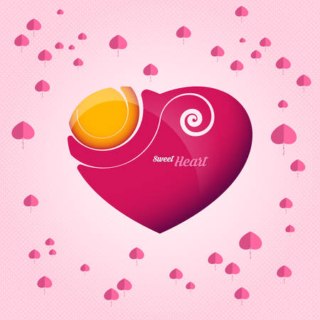 gold heart for illustrationのイラスト素材