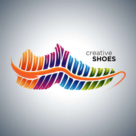 Creative sporty shoes illustration.のイラスト素材