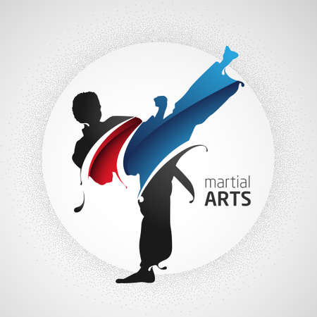 martial arts kickのイラスト素材