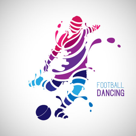 Football dancing is suitable for your poster design or etc.のイラスト素材