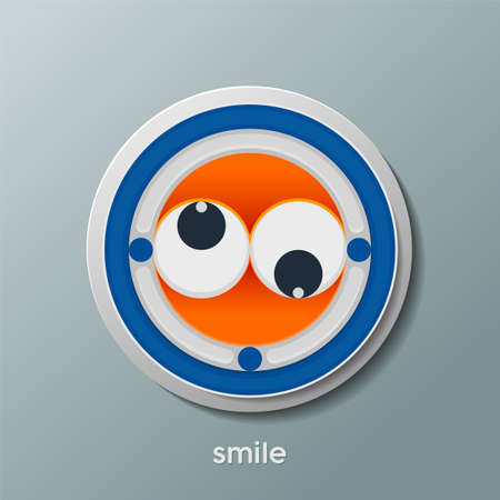 Smile icon from the circle shape with trendy color is suitable for your design element.のイラスト素材
