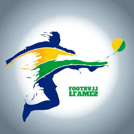 football soccer flame silhouetteのイラスト素材