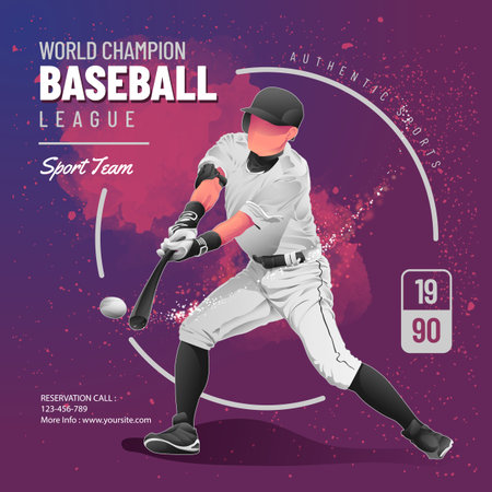baseball league flyer design template
