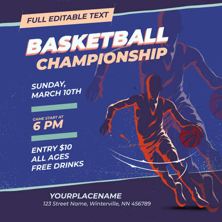 basketball championship retro design templateのイラスト素材
