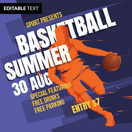 basketball summer flyer templateのイラスト素材