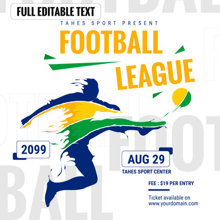 football soccer league flyer templateのイラスト素材