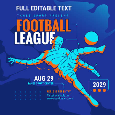 football soccer league flyer templateのイラスト素材