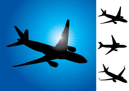 Three airplanes vector illustrationのイラスト素材