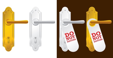 Door handle in gold and silver - vector illustrationのイラスト素材