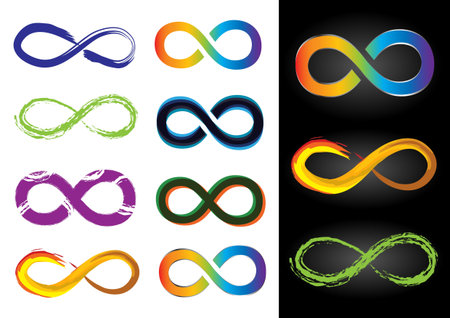 Eight Different Infinity Symbols - Vector Illustrationsのイラスト素材