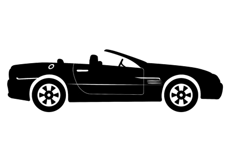 Black Convertible Car Vector Illustrationのイラスト素材