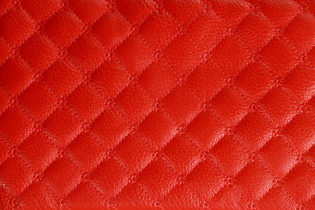 Red Colored Leather Texture Backgroundの写真素材