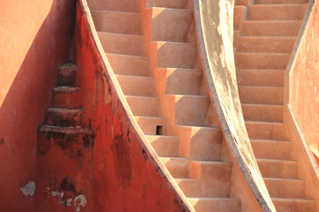 Abstract stairs in Jantar Mantar, New Delhi, Indiaのeditorial素材