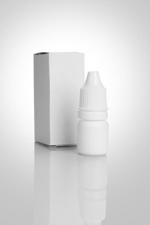 Eye Drop Bottle Mockup isolated on White Backgroundの写真素材