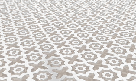 Abstract White Arabic Traditional Middle Eastern Pattern 3D Illustration Render