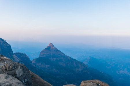 Photograph of mountain peak in winter located in Maharashtra state of India