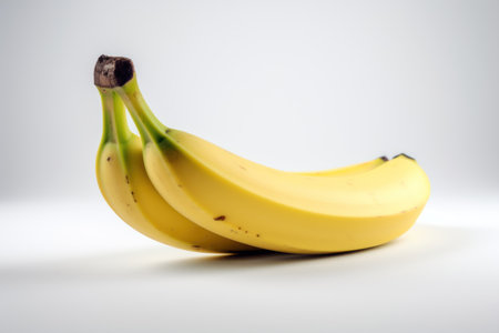 Banana on a white background, studio shot, close-upの写真素材