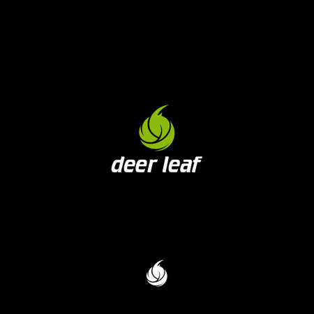 leaf and deer combine logo conceptのイラスト素材