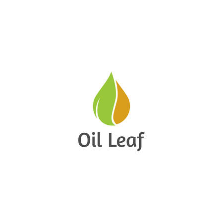 combine oil and leaf simple logoのイラスト素材